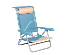 Meerweh Chaise de Plage pour Adulte avec Dossier réglable et appuie-tête Pliable Beige XXL