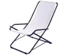 fiam 123TX ANBIBE Fauteuil Relax de Jardin Acier Blanc/Beige 63 x 96,5 x 79 cm