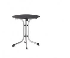 Sieger Klapptisch mit Platte Boulevard 3125-50 Table Pliante avec Plateau vivodur/Ardoise Anthracite Ø 68 cm Structure Tubulaire, Plusieurs matériaux, Graphit/Schiefer Anthrazit