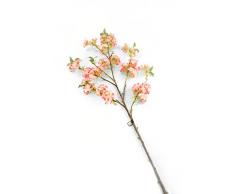 Floral Elegance Artificiel 129 cm Tige Unique Rose Corail Japonais Cherry Blossoms X 12 – Artificiel de Luxe Plage de Fleur en Soie