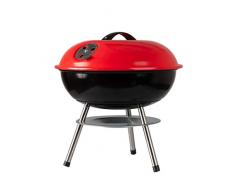 AmazonBasics Barbecue au charbon de bois, portable, 36 cm, rouge