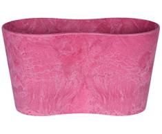 Artstone Pot de Fleurs, Bac à Plante Duo Claire, résistant au Gel et ultraléger, Rose, 20x11cm