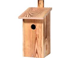 dobar 13080e Nichoir avec Barre de Fixation pour Oiseaux Sauvages Marron 15,5 x 19 x 33 cm