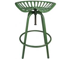 Esschert Design Tabouret à vis, Gris 50 x 46.5 x 69.7 cm Vert