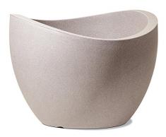 Scheurich 53385 250/50 Wave Globe Pot de Fleurs Plastique Granit Taupe 50 x 50 x 37 cm