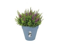 Elho Loft Urban Rond Roues 40 - Pot De Fleurs - Bleu Vintage - Extérieur - Ø 39 x H 35.2 cm