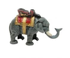 Design Toscano SP1600 Tirelire Mécanique en Fonte Moulée sous Pression pour Collectionneurs/Eléphant de Cirque, Multicolore, 7.5 x 20.5 x 12.5 cm