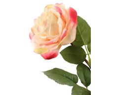 Floral Elegance F059CPL - Rose artificielle crème et rose de 92 cm