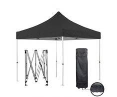 GREADEN Tente Pliante Noire 3x3m Super Robuste Tube 40mm en Aluminium Bâche 420D étanche Barnum Pliable Jardin marché, Sac de Transport