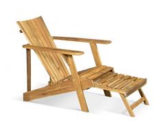 LANTERFANT 7434049274222 Adirondack Klaas Fauteuil de Jardin Couleur Teck Bearchair, Canadian Deck Chair, Repose-Pieds Extensible, 125 x 73 x 81 cm