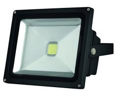 Perel Projecteur LED pour Les außenbereich, 30 W Epistar Chip, 3000 K, 22,5 x 13,5 x 20,5 cm, Noir, leda3003ww/B