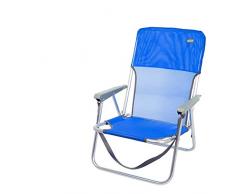 AKTIVE 62605 Chaise Pliante en Aluminium, Position Fixe, 54 x 56 x 64 cm, Bleu