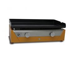 Simogas Rainbow Plancha à Gaz avec 2 Brûleurs en Haute Puissance Acier Orange 76,5 x 50 x 28 cm 6,6 KW