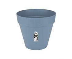 Elho Loft Urban Rond Roues 50 - Pot De Fleurs - Bleu Vintage - Extérieur - Ø 49 x H 44.2 cm