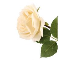 Floral Elegance Artificiel 92 cm Tige Unique Ouverte Ivoire Roses X 12 – Artificiel de Luxe Plage de Fleur en Soie