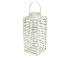 Ivyline Fflmlw 31 cm linéaire Lanterne en métal – Blanc Antique