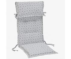 BEST Coussin pour Fauteuil Haut STS 120 x 50 x 8 cm 1911 Coussin de Chaise Blanc/Gris