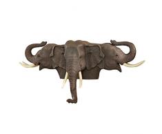 Design Toscano KY5054 Sculpture Murale Éléphants Grandes Illusions, Multicolore, 18 x 48,5 x 23 cm