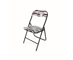 Galileo Casa 2197560 Chaise Pliante Chats colorés, Multicolore