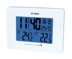 CRESTA DTX200WH Station météo sans Fil avec thermomètre pour la température intérieure et extérieure, Horloge Radio Fonction réveil, Calendrier, écran LCD