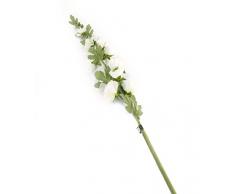 Floral Elegance 118 cm Artificiel 1 Tige Blanc x 6 Roses trémières – Fleurs Artificielles Soie Gamme