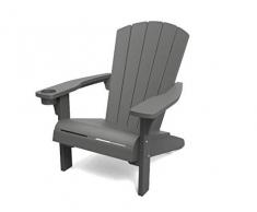 Keter 247060 Chaise Longue Mountain avec Finition Imitation Bois, Graphite