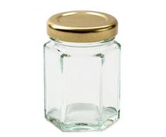 Lot de 12 bocaux à Confiture hexagonaux en Verre 110 ML Nutley.