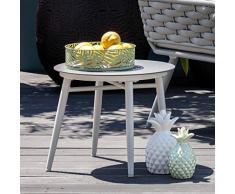 Dehner Beistelltisch Porto, Ø 60 cm, Höhe 45 cm, Aluminium, Grau/weiß Table dappoint, Gris/Blanc