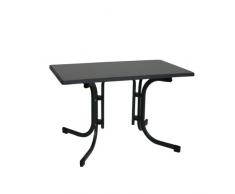 greemotion Table Pliante Gris Anthracite, Table de Jardin Terrasse Balcon pour 4-6 Personnes, Table à Manger 115 x 70 x 70 cm, Table dExtérieur Réglable en Hauteur