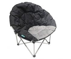 Homecall Chaise de camping pliable ronde (Noir/gris)