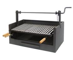 IMEX EL ZORRO 71509 Caisse Barbecue avec Grille en INOX, 63 x 75 x 42 cm, Noir