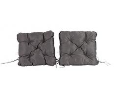 La Mer Mal Lot de 2 Coussin de siège, Coussin pour Fauteuil Design Nordique Coussin, Gris, 50.0 x 50.0 x 10.0 cm, 74068