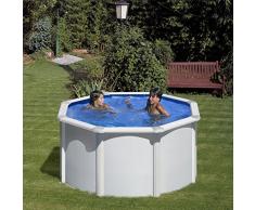 Gre KIT240ECO Piscine Acier Ronde H 120 M Blanche Fidji, 240x120 cm