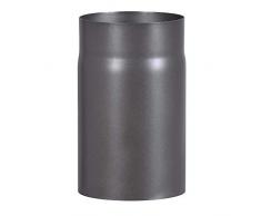 FIREFIX 2179 RD150/2 Tuyau de poêle en acier de 2 mm de diamètre pour poêle et feu, Senotherm, gris foncé, 250 mm de long, noir