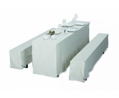 Best 90821251 Set de 3 housses pour bancs de fête Crème Largeur de la table 70 cm