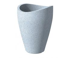 Scheurich 54264 254/67 Wave Globe High Pot de Fleurs Plastique Granit Blanc 51 x 51 x 67 cm