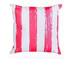 Ldk Garden Coussin à Rayures Rouge en Polyester pour Jardin 45 x 45 cm Blanc