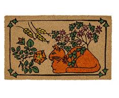 Entryways Victoria and Albert Museum Paillasson en Fibre de Coco Motif Chat Naturel, Fibre de Coco, Naturel, 45 x 75