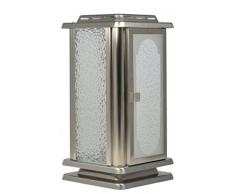 Paul Jansen Lanterne Funéraire en tôle dacier Inoxydable brossé Mat Hauteur 23,5 Cm, Argent