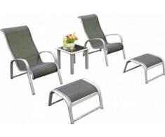 Garden Pleasure Fauteuil Soleil Set Royal, Aluminium textilène, Multicolore
