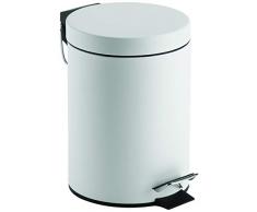 King Home Poubelle Ronde à pédale 3 Lt Blanc