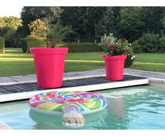 PlastUp Rotomoulage Pot de Fleurs Delight 200L Rose Hauteur 80cm Fabrication Française, Longueur, Largeur 80 cm