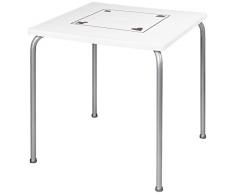 Joluce 005.02.7200.010133 Eva Table Carrée Décor Poker Plastique Blanc 72 x 72 x 74 cm