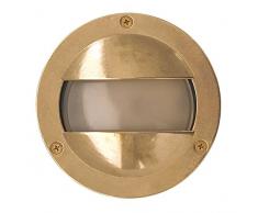 NB LIGHTING-APPLIQUE EN LAITON RONDE, PUCK ART 117, DIFFUSER EN VERRE SATINE DOUILLE EN PORCELAINE G9 MAX.40W 14 x 5,5cm