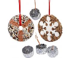 dobar 24103e Mélange de Nourriture pour Oiseaux avec 4 Grands Anneaux de mésanges et Boules de Neige Blanc