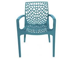 Grand-Soleil Gruvyer Fauteuil empilable Bleu Azur/Bleu Ciel
