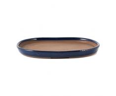 Crespi Bonsai V379/2 Soucoupe pour bonsaï, Bleu, 17,4 x 12.8 x 1.8 cm
