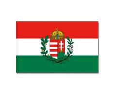 FahnenMax Drapeau King Hongrie avec Blason Drapeau/Drapeau – Résistant aux intempéries, Blanc, 150 x 90 x 1 cm, 16899