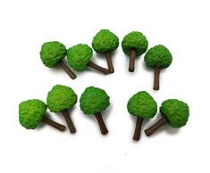 Armena Lot de 10 Petites Figurines en Forme darbre Vert Hauteur 1,5 cm
