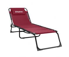 KingCamp Tri Lit de Terrasse Fauteuil de Salon Chaise Pliante Portable Pliable pour extérieur/intérieur Meubles Home Garden Yard Piscine Beach Camping Lit avec Oreiller Amovible.